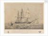 HMS 'Leander' (1848), 50-gun vessel, appointed to convey the Royal Commissioners to the Exhibition at New York by Ackermann