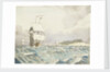 Sailing vessels approaching with island to port (2) by John Everett