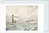 Sailing vessels approaching with island to port (2) by John Everett