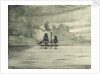 Port side of a sailing vessel in a calm sea by John Everett
