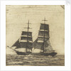 Silhouette of a two masted sailing vessel (3) by John Everett