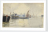Sketch of various sailing vessels on the Thames at Greenwich (verso) by John Everett