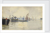 Sketch of various sailing vessels on the Thames at Greenwich (verso) by John Everett