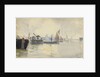 Sketch of various sailing vessels on the Thames at Greenwich (verso) by John Everett