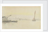 Sketch of various sailing vessels on the Thames at Greenwich by John Everett
