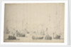 A crowded harbour with Dutch ships, smalschips and other craft by Willem van de Velde the Elder
