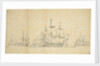 Large Dutch ships before a light breeze, ?August 1665 by Willem van de Velde the Elder
