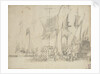 A boeier alongside a large Dutch ship by Willem van de Velde the Elder