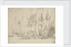 A boeier alongside a large Dutch ship by Willem van de Velde the Elder