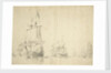 The 'Huis te Zwieten' and other ships becalmed by Willem van de Velde the Elder