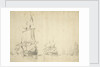 The 'Huis te Zwieten' and other ships becalmed by Willem van de Velde the Elder