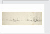 A kaag close-hauled in a light breeze and men-of-war at anchor by Willem van de Velde the Elder