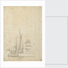 A wijdschip, boeier yacht and Dutch ships in a light breeze by Willem van de Velde the Elder