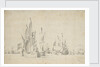 A flute running free with two others in stays by Willem Van de Velde the Younger