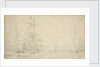 The Dutch fleet becalmed in a swell: furling sails, May 1672? by Willem van de Velde the Elder