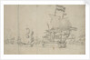 A Dutch flagship with a despatch vessel on her quarter, May 1672? by Willem van de Velde the Elder