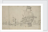 A Dutch flagship with a despatch vessel on her quarter, May 1672? by Willem van de Velde the Elder