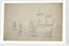 An English two-decker under easy sail by Willem van de Velde the Elder