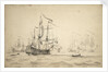 The 'Rupert' and other commands of Captain Wyborne by Willem Van de Velde the Younger