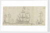 Royal (Charles II) visit to the 'Tiger' and passage down the Thames to Sheerness and Chatham - The 'Tiger' under way by Willem van de Velde the Elder