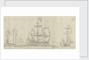 Royal (Charles II) visit to the 'Tiger' and passage down the Thames to Sheerness and Chatham - The 'Tiger' under way by Willem van de Velde the Elder