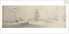A galliot in light airs and several barges by Willem van de Velde the Elder