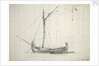 Study of a galjoot at anchor by Willem Van de Velde the Younger