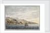 A southern view of Bastia on Corsica from on board HMS 'Victory' during the May 1794 siege by Ralph Willett Miller