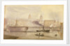 The Dreadnought being towed up the Thames at Greenwich by a paddle tug by A. Grieve