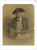 Portrait of a Greenwich Pensioner holding a red handkerchief and spectacles, with a copy of the 'Shipping Gazette' by unknown
