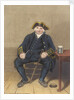 Portrait of Greenwich Pensioner, seated with clay pipe and tankard by Henry Dawe