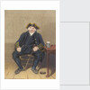 Portrait of Greenwich Pensioner, seated with clay pipe and tankard by Henry Dawe
