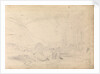 Sketch of mountainous landscape with trees and figures in foreground by John Christian Schetky