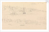 Drawing of barge 'College' on a sketching cruise Nettleston, Isle of Wight by John Christian Schetky