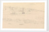 Drawing of barge 'College' on a sketching cruise Nettleston, Isle of Wight by John Christian Schetky