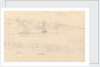 Drawing of barge 'College' on a sketching cruise Nettleston, Isle of Wight by John Christian Schetky