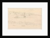 Drawing of barge 'College' on a sketching cruise Nettleston, Isle of Wight by John Christian Schetky