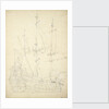 Portrait of the 'Groeningen'. Built 1641. 48-guns. Chartered by Denmark 1666-1667 and not thereafter mentioned. Also called 'Stad Groeningen', 'Wapen van Groeningen' and 'Zwarte Arend' by Willem Van de Velde the Younger