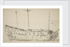 Portrait of a two-decker by Willem Van de Velde the Younger