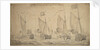 The marriage journey of William of Orange and Princess Mary to Holland, 1677. The yachts reaching the coast of Holland, 29 November - 9 December 1677. by Willem van de Velde the Elder