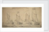 The marriage journey of William of Orange and Princess Mary to Holland, 1677. The yachts reaching the coast of Holland, 29 November - 9 December 1677. by Willem van de Velde the Elder
