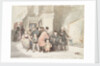 Sketch for 'A Tale of Trafalgar' showing a Greenwich pensioner, a Chelsea pensioner and other visitors in the Painted Hall by John Burnet