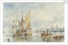 A hay barge off Greenwich by George Chambers Sr
