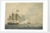 HMS 'Majestic' bearing down to attack the 'Terpsichore' and 'Atalante' 3 February 1814 by W. Anderson