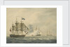 HMS 'Majestic' bearing down to attack the 'Terpsichore' and 'Atalante' 3 February 1814 by W. Anderson