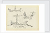 Sketches of early vessels including a Roman sail and oar vessel and ship of Odysseus, 500 BC (from a vase) by John Everett