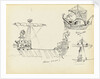 Sketch of a Roman warship, part of a Roman merchant ship and a vessel with sail set by John Everett