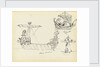 Sketch of a Roman warship, part of a Roman merchant ship and a vessel with sail set by John Everett