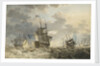 HMS 'Ocean', 2nd-rate. Union at the Main off Gibraltar with tenders by Hendrik Kobell