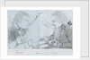 Sketch of Thompson and Harris playing backgammon on board 'Andromeda' by unknown